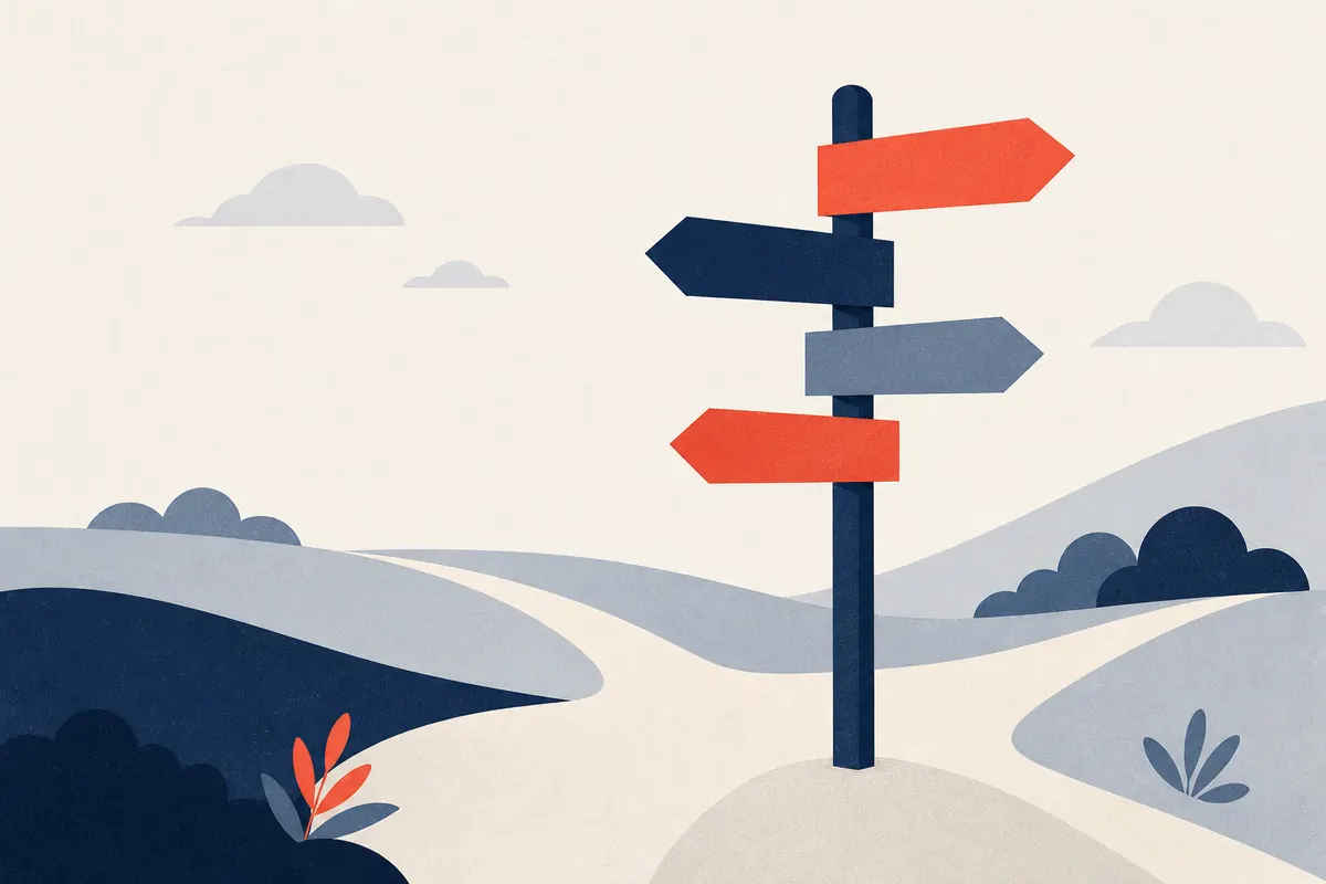Un panneau indicateur à plusieurs directions