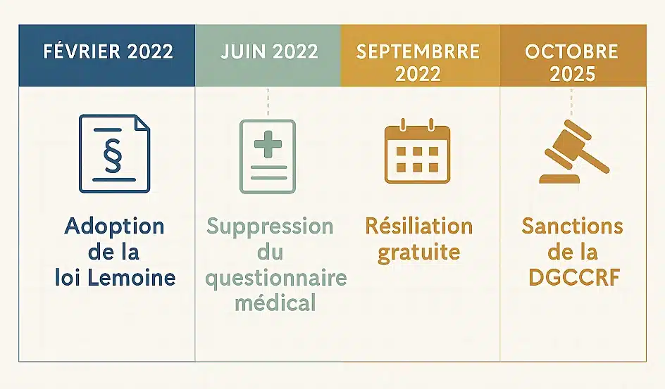 Chronologie des évolutions réglementaires de l'assurance emprunteur 2022-2025