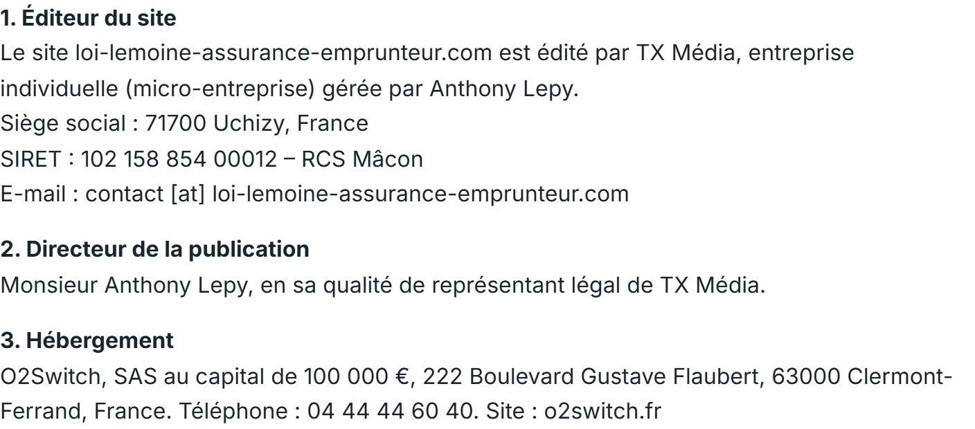 Éditeur, directeur de la publication et hébergeur du site