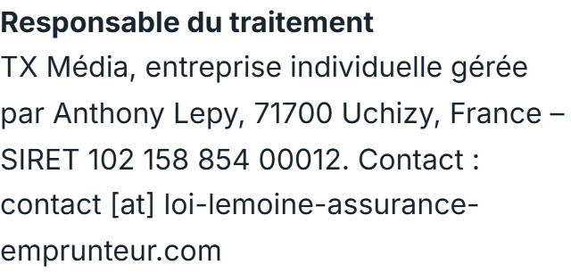 Responsable du traitement des données