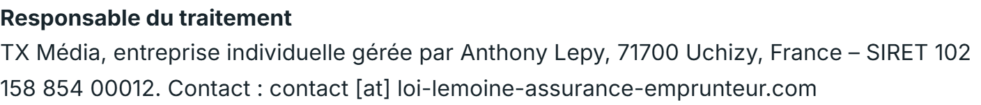Responsable du traitement des données